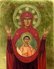 Mother of God of the Sign [33x26cm] The Platytera - She who is more spacious than the Heavens.