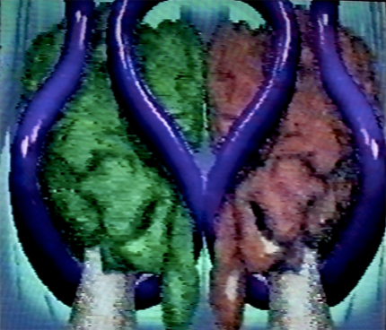 Capture of Green and Red Life. 1990. Digital image, Amiga 1000. 640x480px