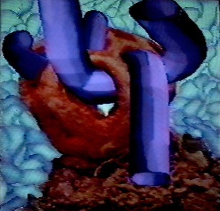 Mechanical Tubes Invade, 1990. Digital image, Amiga 1000. 640x480px